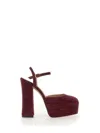 Stuart Weitzman Square-toe 115mm Suede Platform Pumps In Red