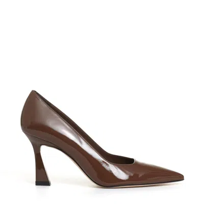 Stuart Weitzman Pump Vernice Caffè Tacco 85 Mm In Brown