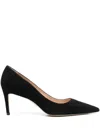 Stuart Weitzman Stuart Suede Stiletto Pumps In Black