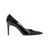 Stuart Weitzman Pointed Toe Stiletto Heel Pumps In Patent Leather In Black