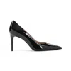 Stuart Weitzman Pointed Toe Stiletto Heel Pumps In Patent Leather In Black