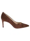 Stuart Weitzman Pointed High Heels In Brown