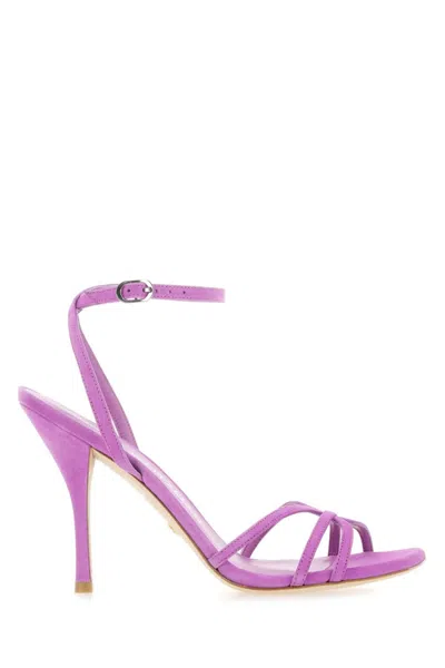 STUART WEITZMAN PURPLE ANKLE STRAP HEELS