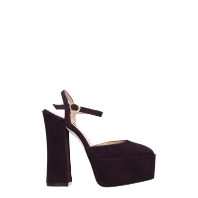 Stuart Weitzman Purple Leather Sandal