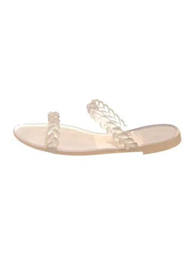 Pre-owned Stuart Weitzman Pvc Braided Accents Slides