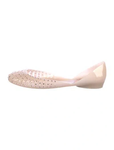 Pre-owned Stuart Weitzman Pvc Crystal Embellishments D'orsay Flats In Pink