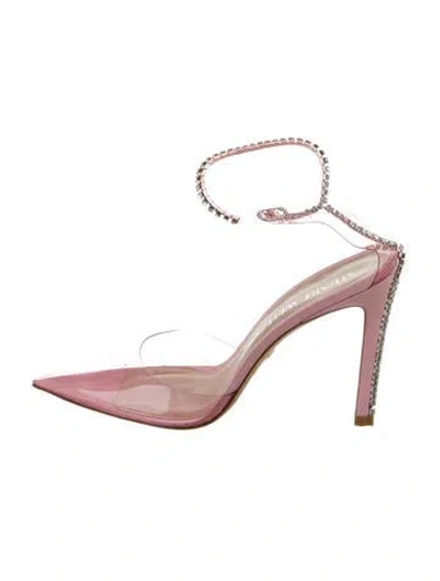 Pre-owned Stuart Weitzman Pvc Crystal Embellishments D'orsay Pumps In Pink