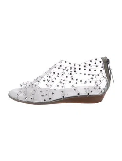 Pre-owned Stuart Weitzman Pvc Gladiator Sandals In Clear/silver