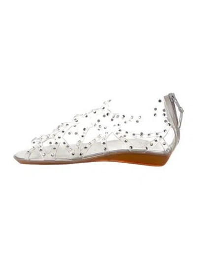 Pre-owned Stuart Weitzman Pvc Gladiator Sandals In Silver