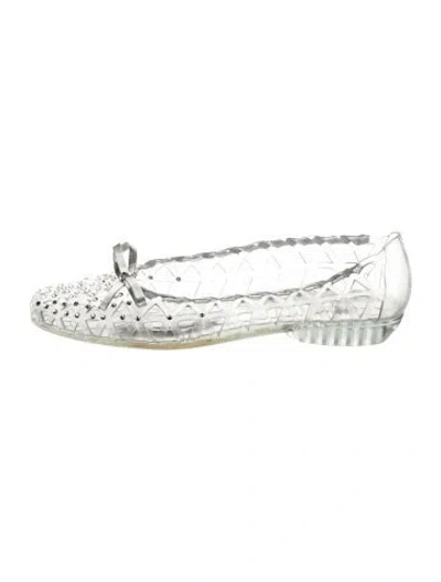 Pre-owned Stuart Weitzman Pvc Printed Ballet Flats In Transparent