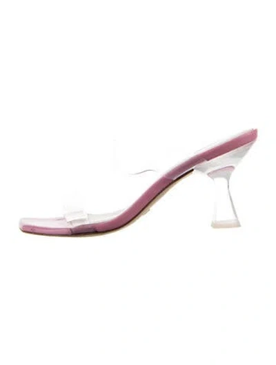 Pre-owned Stuart Weitzman Pvc Slides In Pink