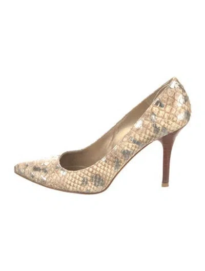 Pre-owned Stuart Weitzman Python Animal Print Pumps