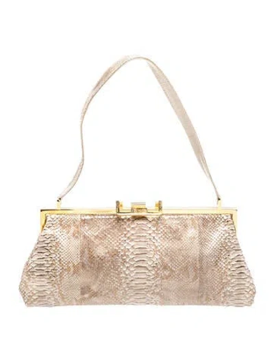 Pre-owned Stuart Weitzman Python Shoulder Bag In Neutral