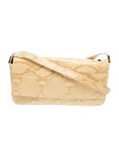 Pre-owned Stuart Weitzman Python Shoulder Bag Vintage In Neutral