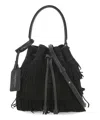 Stuart Weitzman Rae Mini Suede Bucket Bag In Black