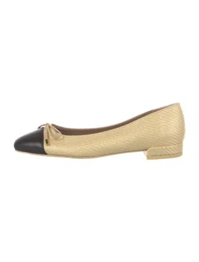 Pre-owned Stuart Weitzman Raffia Ballet Flats