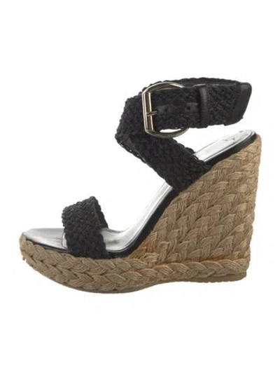Pre-owned Stuart Weitzman Raffia Braided Accents Espadrilles In Neutral