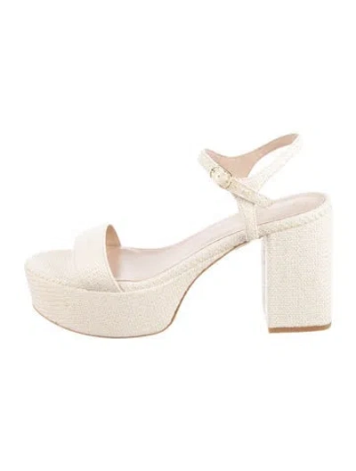 Pre-owned Stuart Weitzman Raffia Espadrilles In Neutral