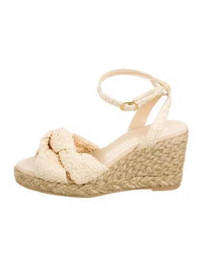Pre-owned Stuart Weitzman Raffia Espadrilles In Neutral