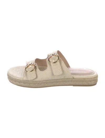 Pre-owned Stuart Weitzman Raffia Espadrilles In Neutral