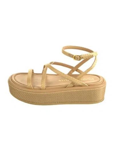 Pre-owned Stuart Weitzman Raffia Espadrilles In Neutrals