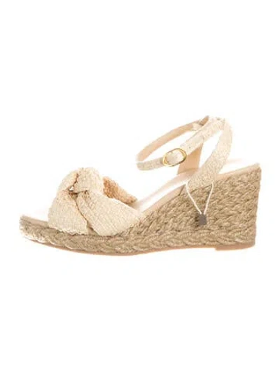Pre-owned Stuart Weitzman Raffia Espadrilles In Neutrals
