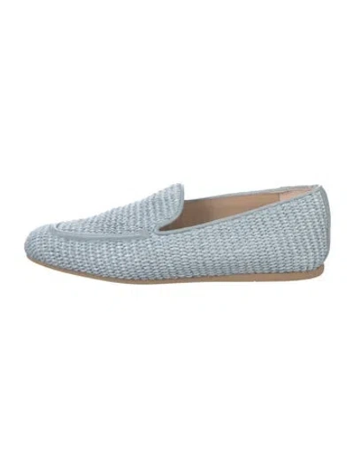 Pre-owned Stuart Weitzman Raffia Loafers In Blue