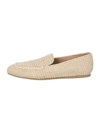 Pre-owned Stuart Weitzman Raffia Loafers In Neutral
