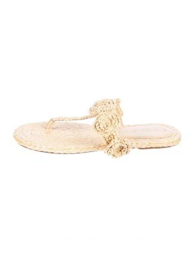 Pre-owned Stuart Weitzman Raffia Sandals In Neutral