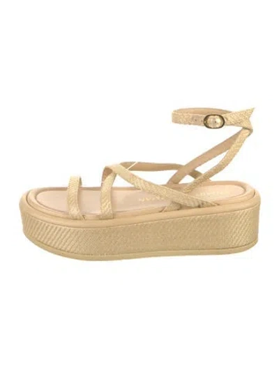 Pre-owned Stuart Weitzman Raffia Sandals In Neutral