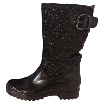 Pre-owned Stuart Weitzman Rain Boots Size M In Black