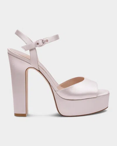 Stuart Weitzman Reade 130mm Satin Platform Sandals In White