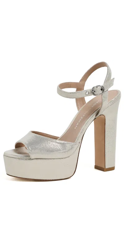 Stuart Weitzman Reade Platform Sandals Linen In Neutral