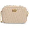 Stuart Weitzman Reana Quilted Leather Camera Crossbody Bag In Brown