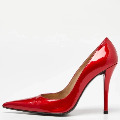 Pre-owned Stuart Weitzman Red Patent Pointed Pumps Size 38