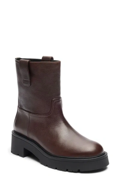 Stuart Weitzman Ren Leather Bootie In Walnut