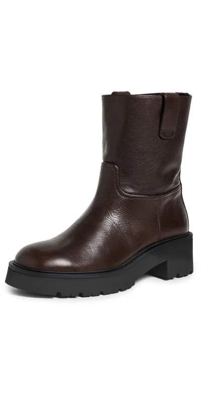 Stuart Weitzman Ren Leather Booties Walnut In Brown
