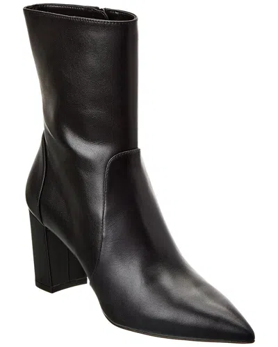 Stuart Weitzman Renegade Zip 75 Leather Bootie In Black