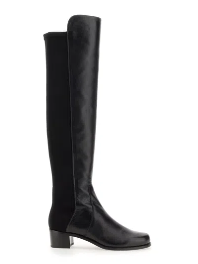 Stuart Weitzman Reserve Bold Leather Over-the-knee Boots In Black Leather