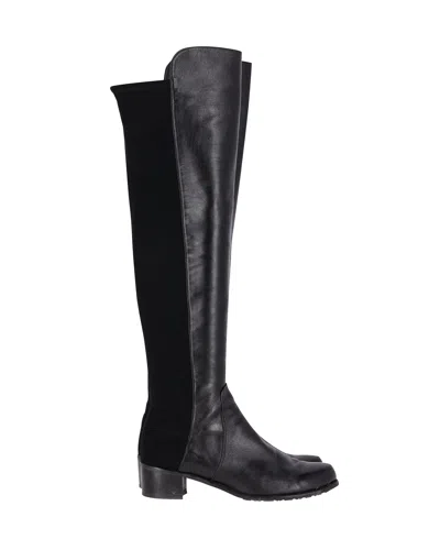Stuart Weitzman Reserve Cuissardes Knee Boots In Black Leather