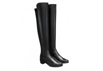 Stuart Weitzman Reserve Logo Lift Lug-sole Boot In Black