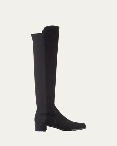 Stuart Weitzman Reserve Suede Over-the-knee Boots In Black Suede