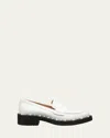 Stuart Weitzman Reverie Leather Pearly Accent Loafers In White