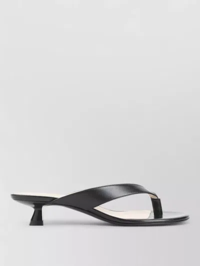 Stuart Weitzman Round-toe Flip-flops High-heeled Sandals In Black