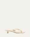 Stuart Weitzman Rio Metallic Kitten-heel Thong Sandals