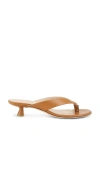 Stuart Weitzman Rio Leather Kitten-heel Thong Sandals