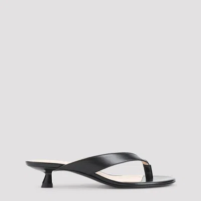 Stuart Weitzman Round-toe Flip-flops High-heeled Sandals In Black