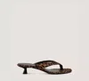Stuart Weitzman Rio Leopard-print Nylon Kitten-heel Thong Sandals In Animal Print
