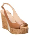 STUART WEITZMAN STUART WEITZMAN RIVERIA LEATHER SLINGBACK WEDGE SANDAL