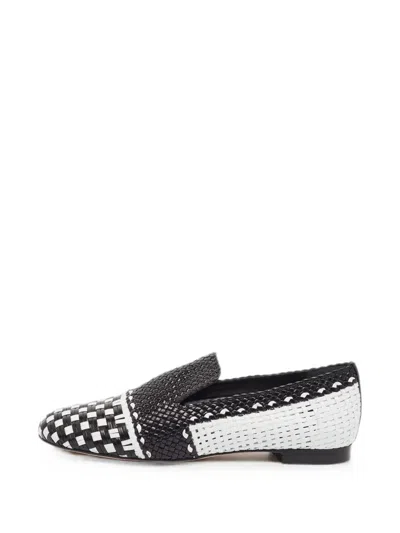 Pre-owned Stuart Weitzman Riviera Woven Loafers In Black